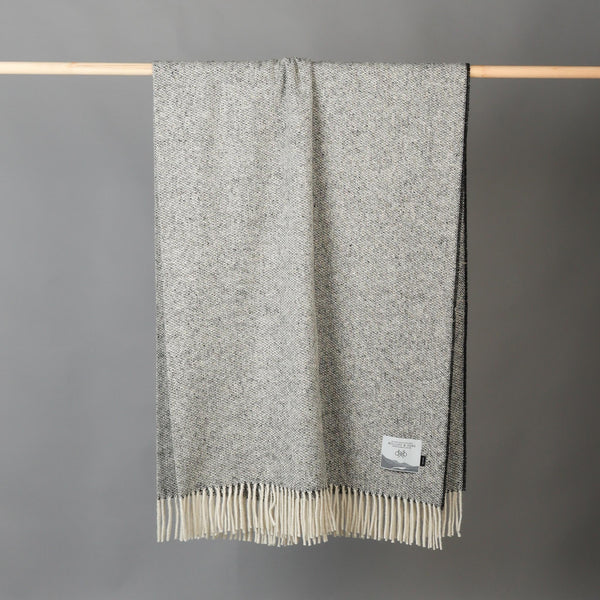 Charcoal Textured Donegal Tweed throw