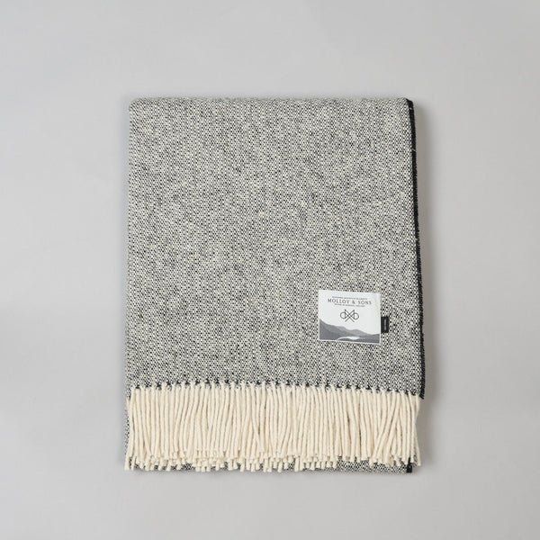 Charcoal Textured Donegal Tweed throw