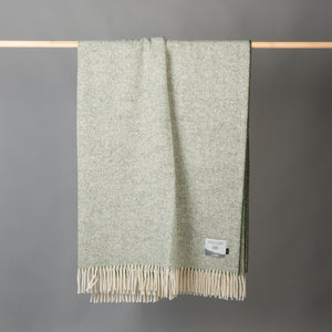 Green Textured Donegal Tweed throw