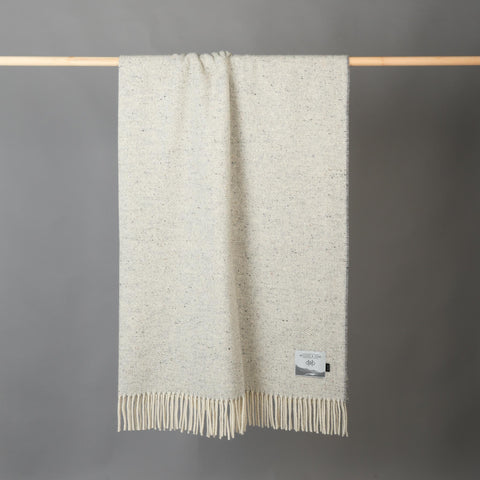 Grey Textured Donegal Tweed throw