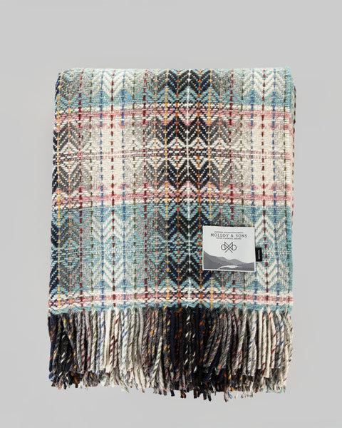 Teal Diamond weave throw