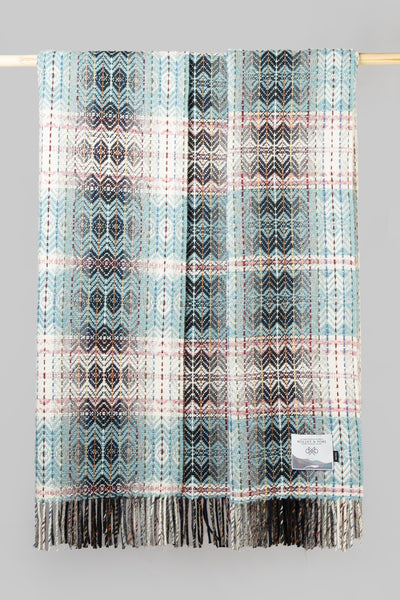 Teal Diamond weave throw