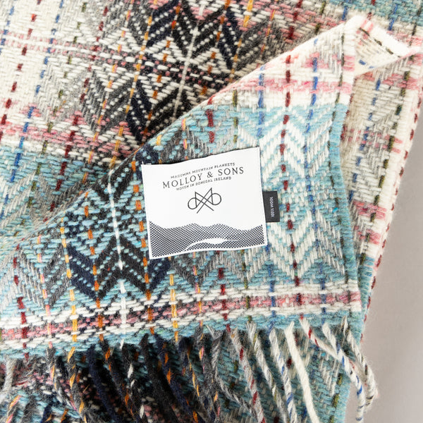 Teal Diamond weave throw