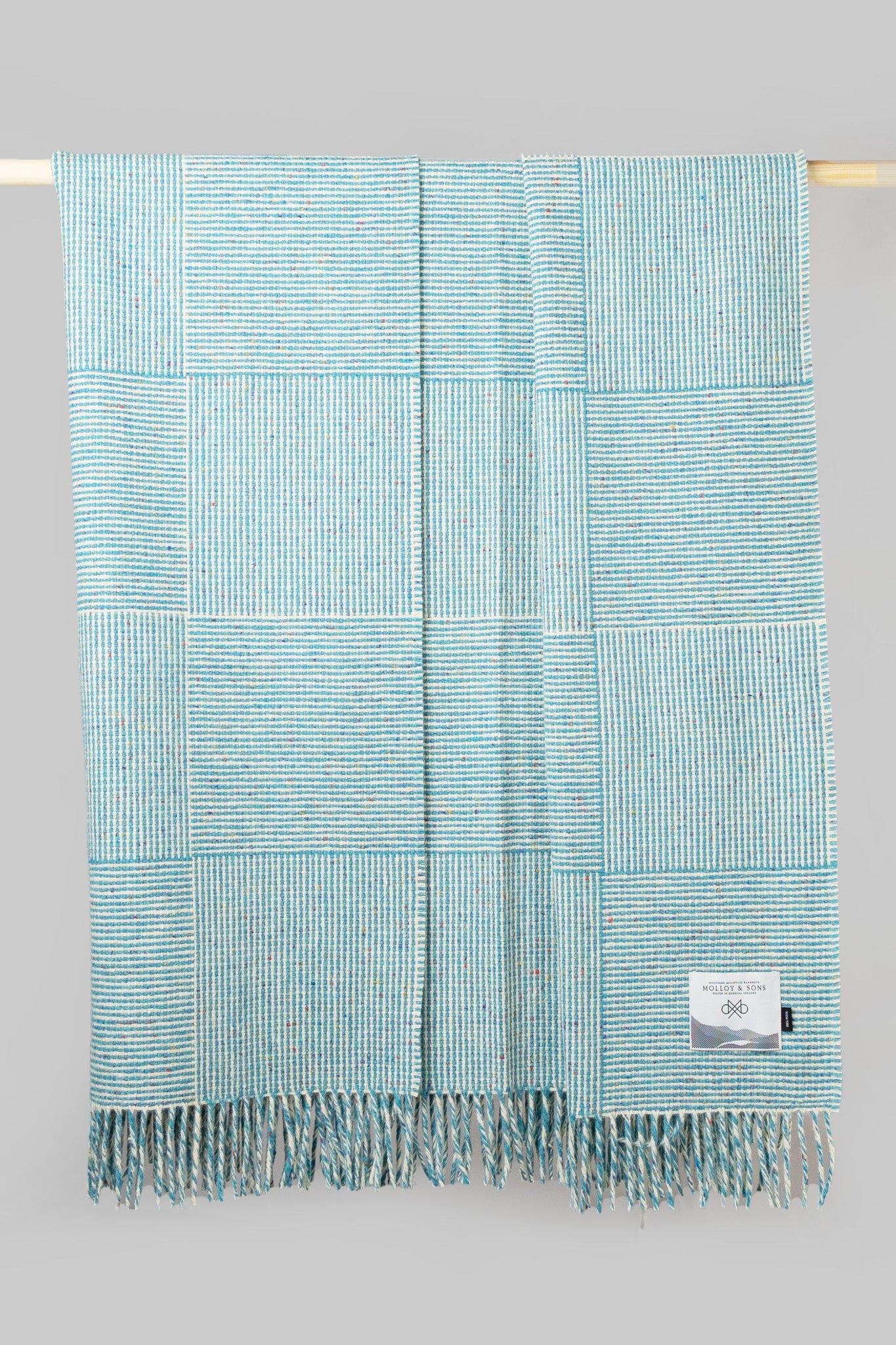 Teal Basket weave throw