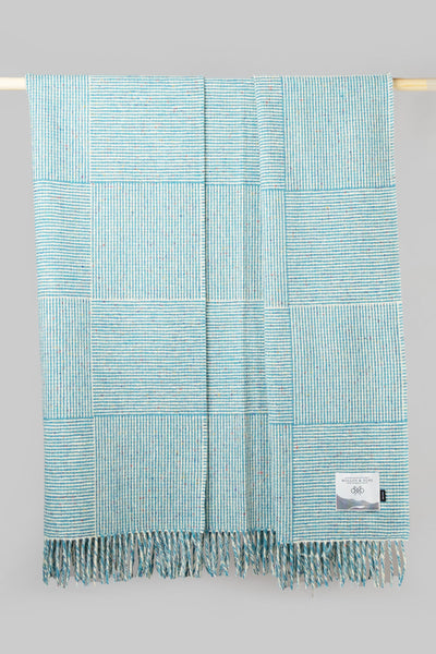 Teal Basket weave throw