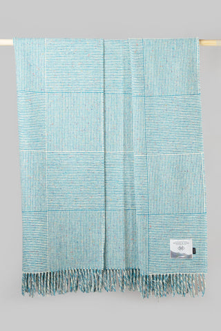 Teal Basket weave throw