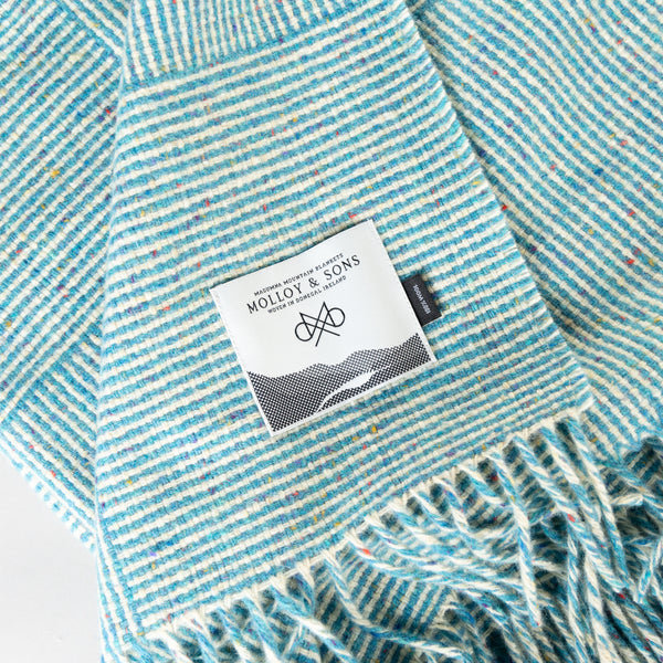 Teal Basket weave throw