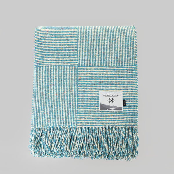 Teal Basket weave throw
