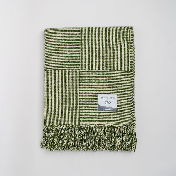 Green Basket weave throw