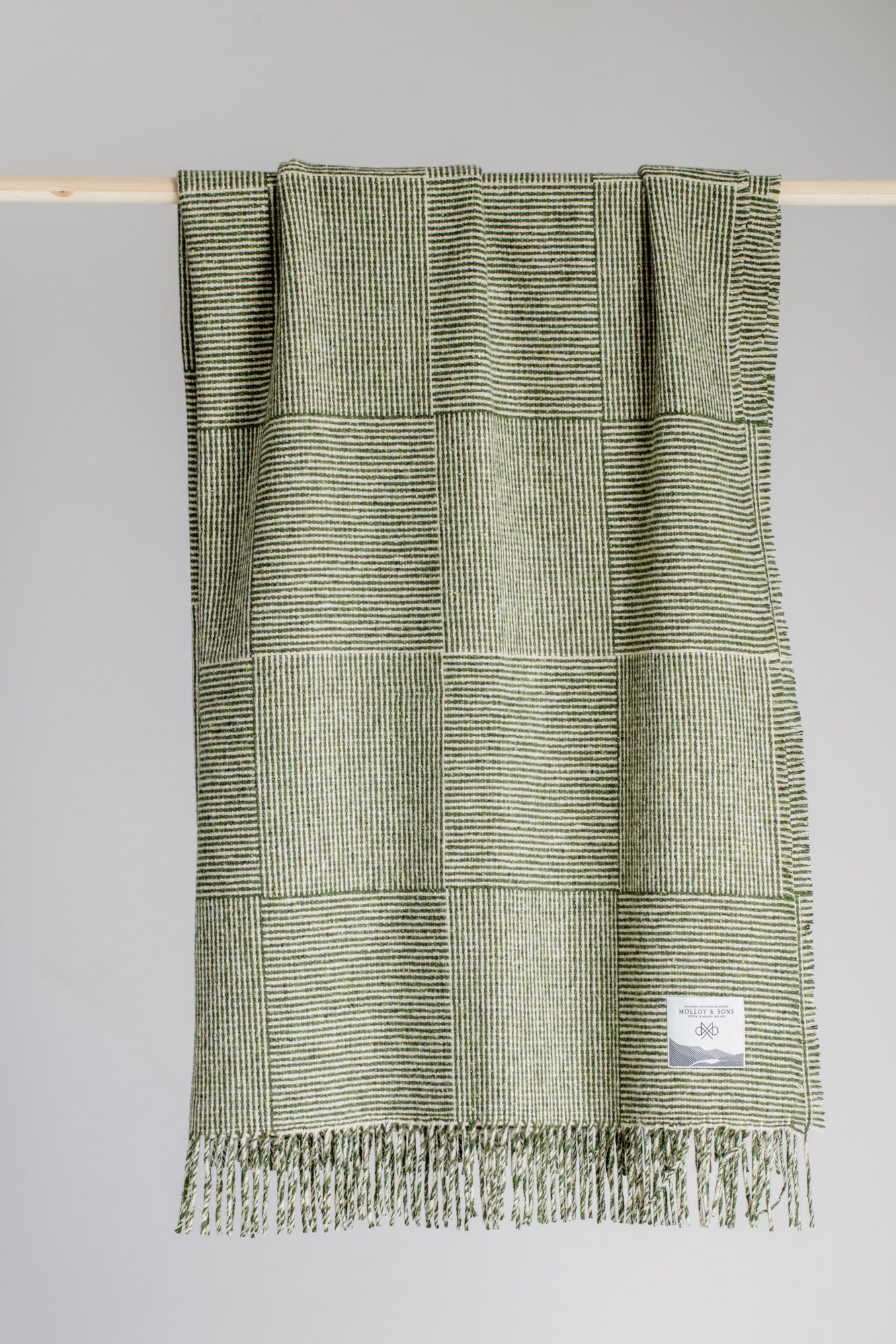 Green Basket weave throw