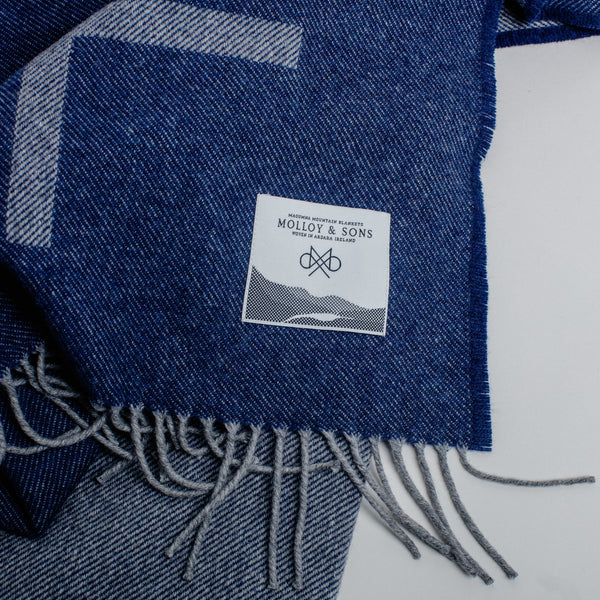 Blue Crosshatch Throw