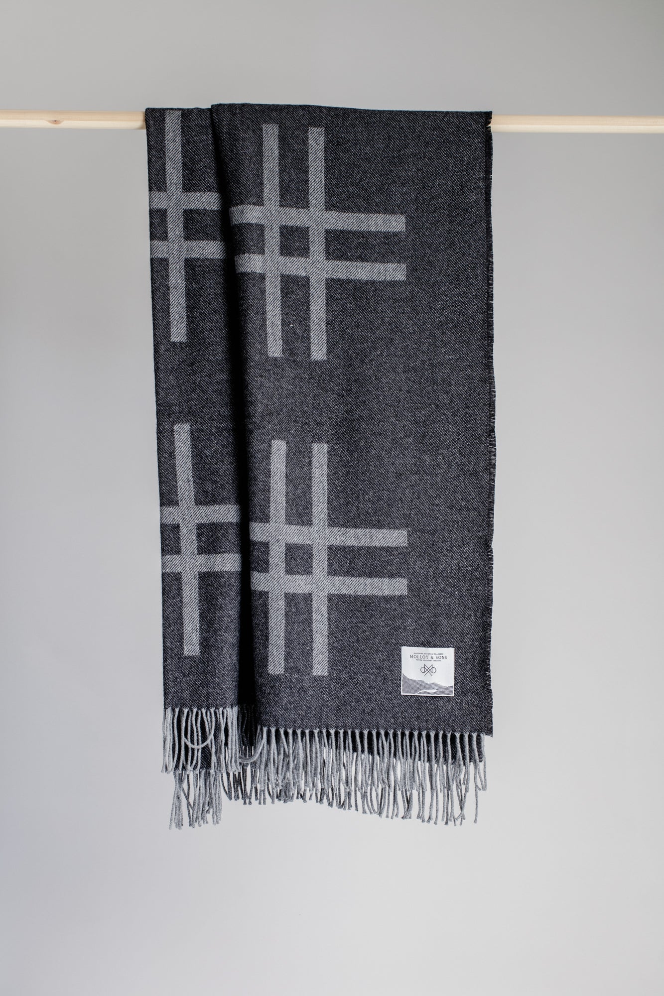 Charcoal Crosshatch Throw