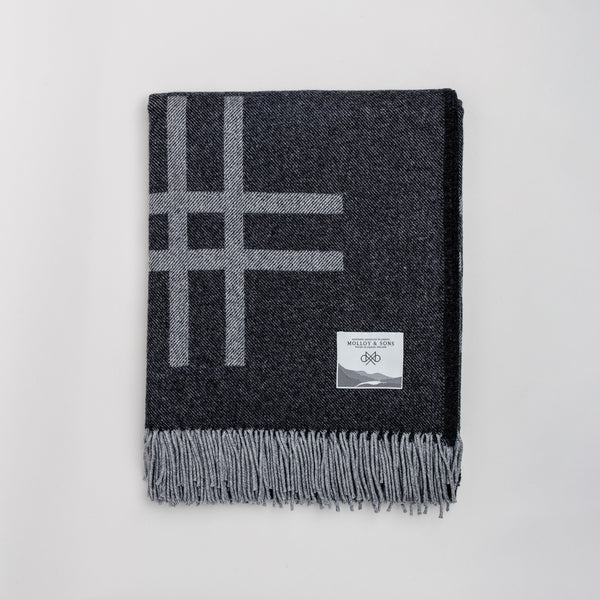 Charcoal Crosshatch Throw