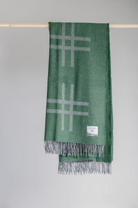 Green Crosshatch Throw