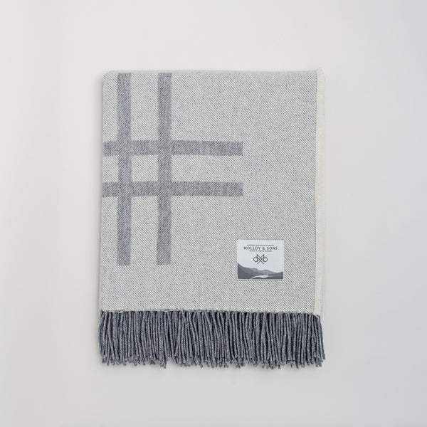 Grey Crosshatch Throw