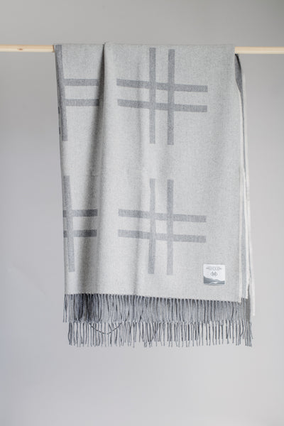 Grey Crosshatch Throw