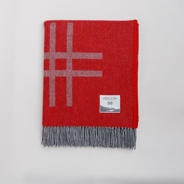 Red Crosshatch Throw