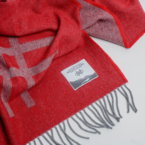 Red Crosshatch Throw