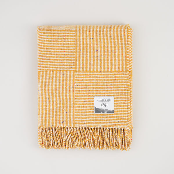 Yellow Basket weave throw