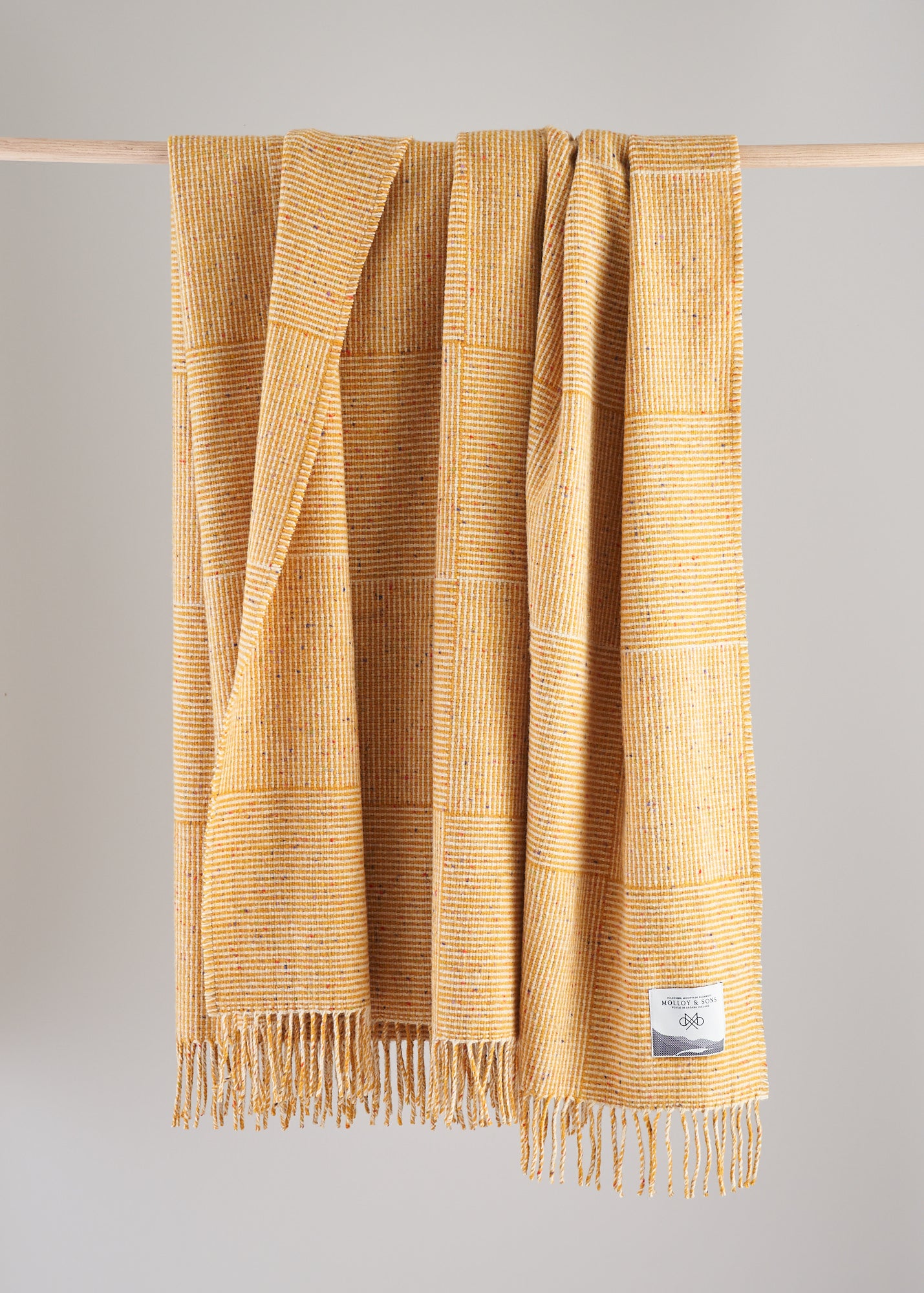 Yellow Basket weave throw