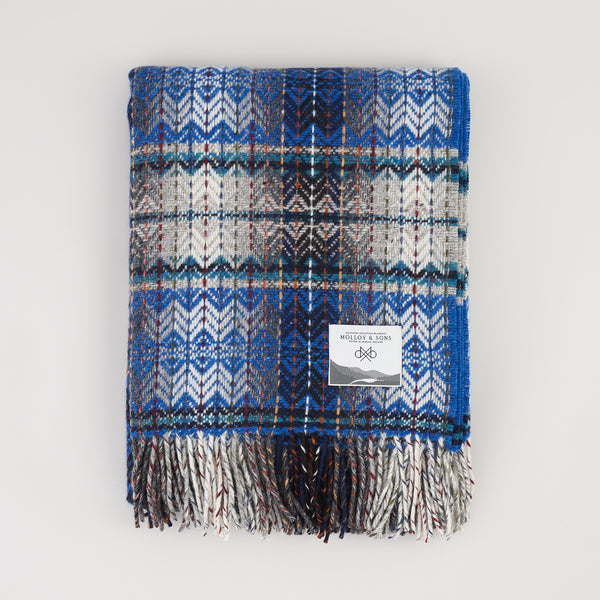 Blue Diamond weave throw