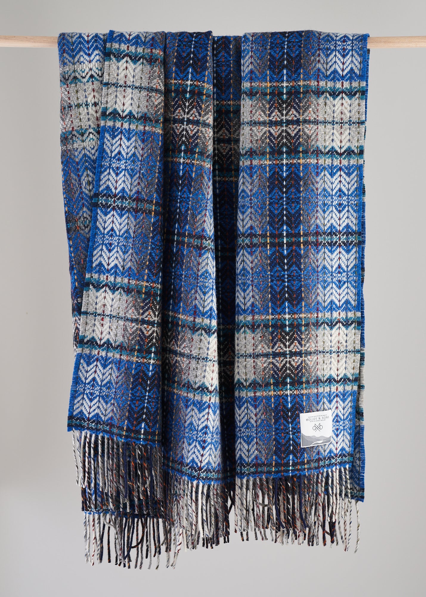 Blue Diamond weave throw